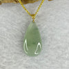 ICY Type A Green Jadeite Teardrop in 18K Gold Clasp with FREE Gold Color Necklace 3.82g 22.6 by 11.7 by 4.4mm - Huangs Jadeite and Jewelry Pte Ltd