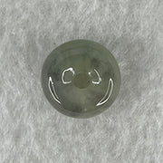 Type A Wuji Grey Jadeite Ping An Kou Donut Charm Pendant 2.15g 12.5 by 6.8mm - Huangs Jadeite and Jewelry Pte Ltd