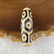 Natural Powerful Tibetan Old Oily Agate 9 Eyes Turtle Shell Dzi Bead Heavenly Master (Tian Zhu) 九眼龟壳天诛 7.35g 38.5 by 11.5mm - Huangs Jadeite and Jewelry Pte Ltd