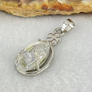 Good Grade Rare Natural Blue Dumortierite Rutilated Quartz in S925 Pendant 2.96g 18.2 by 8.2 by 3.5mm - Huangs Jadeite and Jewelry Pte Ltd