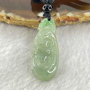Type A Green Jadeite Ruyi Pendent 7.51g 33.9 by 14.2 by 6.0mm - Huangs Jadeite and Jewelry Pte Ltd