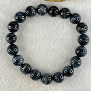 Natural Blue Tiger Eye Quartz Beads Bracelet 29.81g 17cm 10.6mm 19 Beads - Huangs Jadeite and Jewelry Pte Ltd