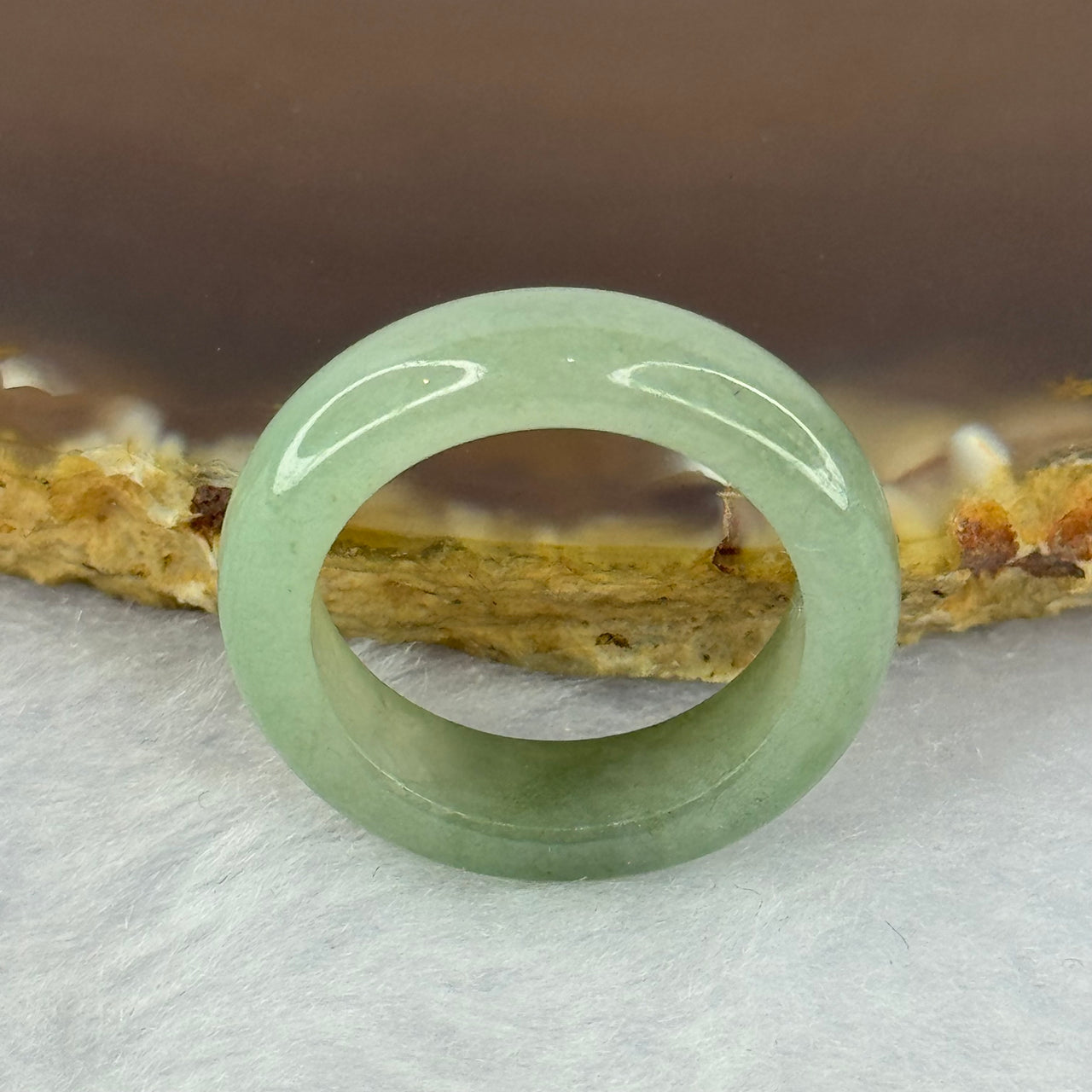 Type A Medium Green Jadeite Ring 3.65g 5.9 by 3.7mm US7 HK15.5 - Huangs Jadeite and Jewelry Pte Ltd