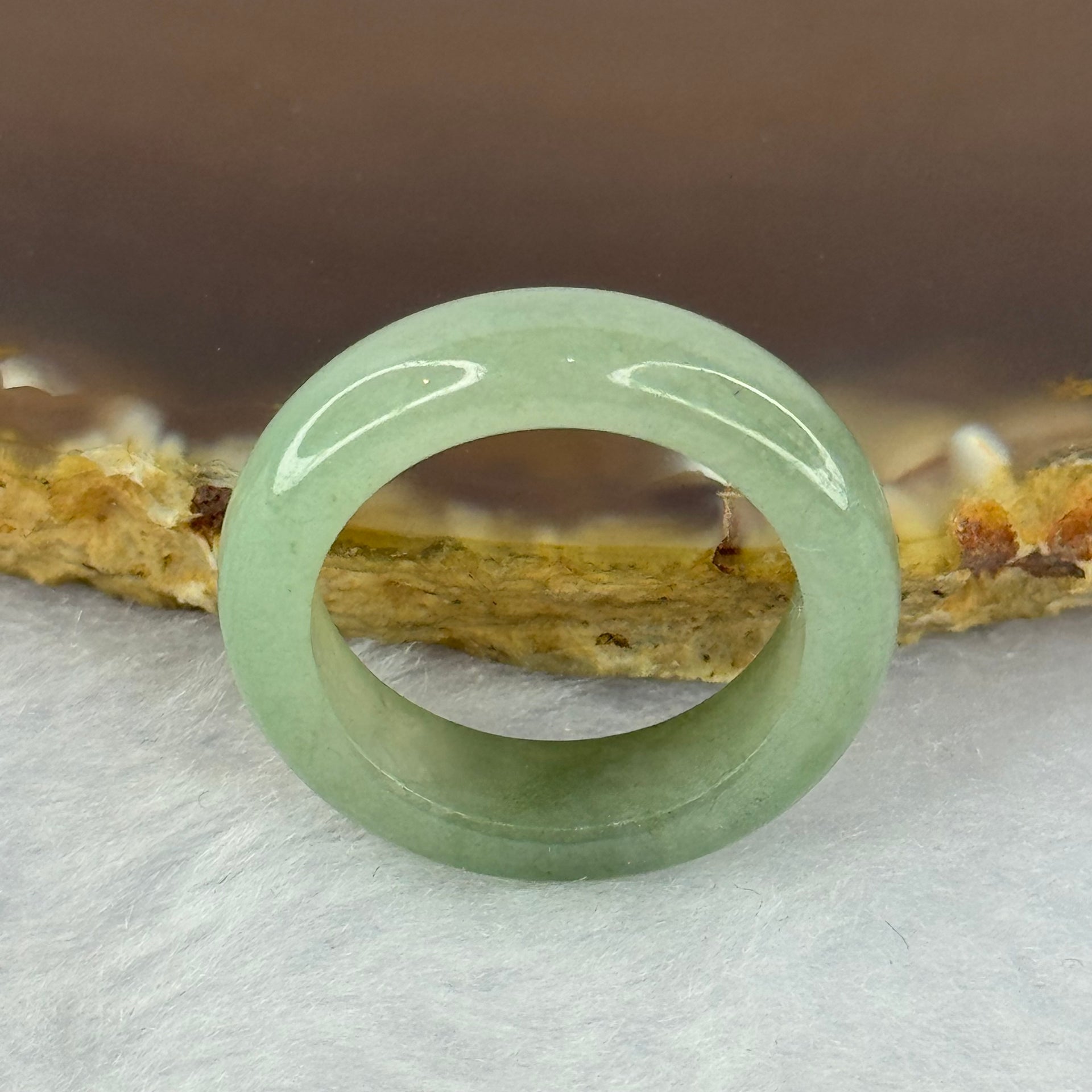 Type A Medium Green Jadeite Ring 3.65g 5.9 by 3.7mm US7 HK15.5 - Huangs Jadeite and Jewelry Pte Ltd