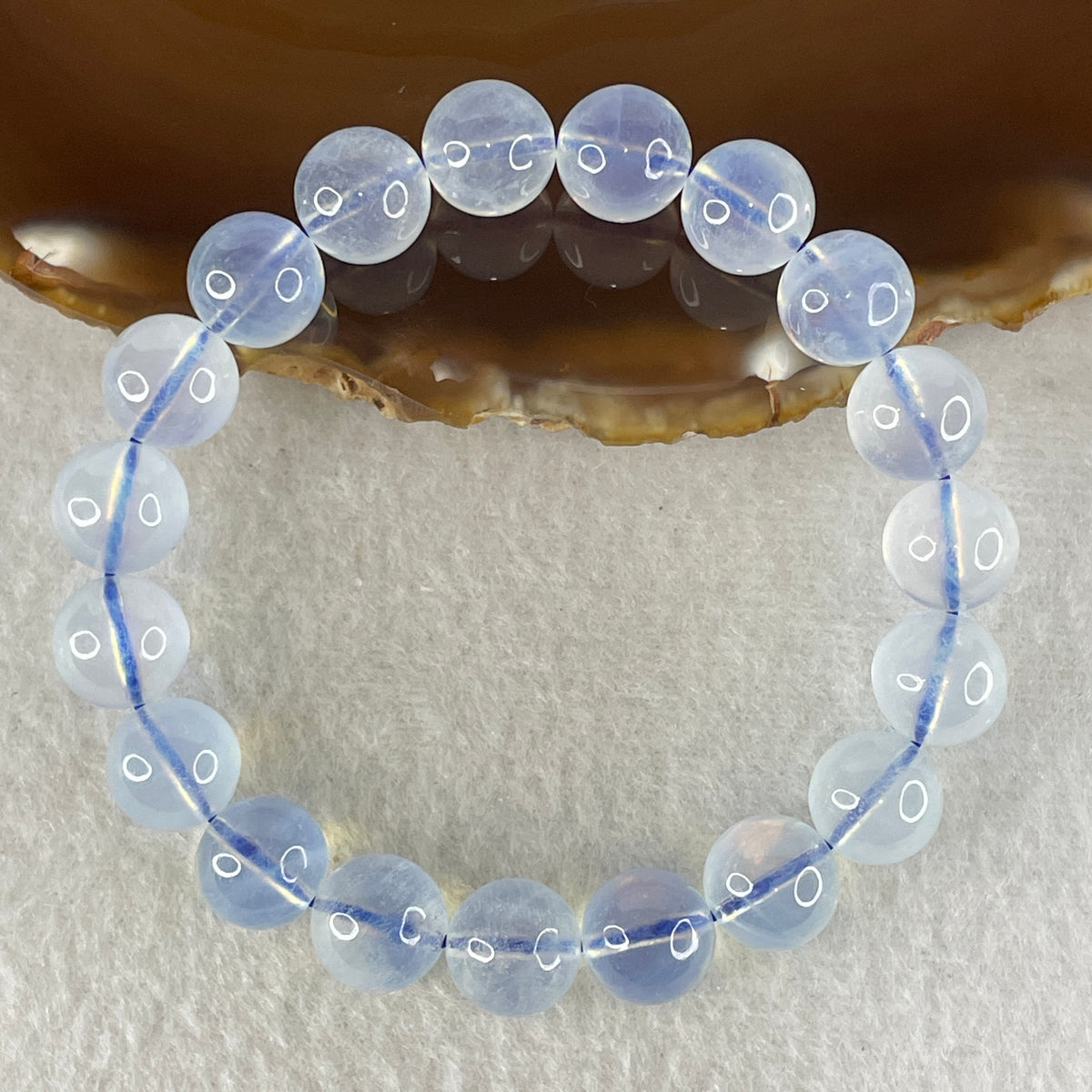 Certified Natural Average Grade Aquamarine Beads Bracelet | 16.5cm 19 Beads 10.6mm (30.98g | Serene Calm, Fluid Communication & Water Element Energy Shield)