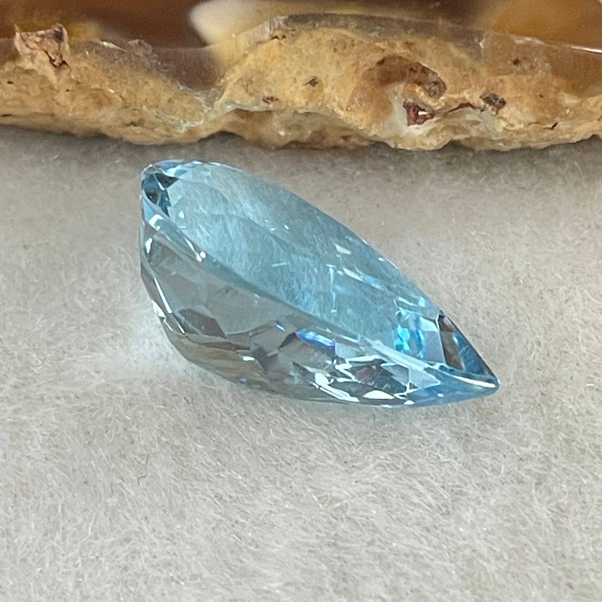 Natural Sky Blue Topaz Teardrop Shape 10.49ct 17.4 by 10.4 by 7.8mm - Huangs Jadeite and Jewelry Pte Ltd