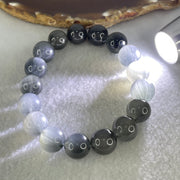 Good Grade Natural Grey Rabbit Hair Rutilated Quartz Beads Bracelet 47.04g 18cm 12.8mm 17 Beads - Huangs Jadeite and Jewelry Pte Ltd