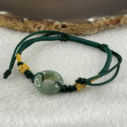Type A Blueish Green Jadeite Ping An Kou String Bracelet 3.64g 16.3 by 6.6mm - Huangs Jadeite and Jewelry Pte Ltd