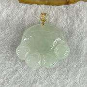 Natural Type A Light Green Jadeite Paw Pendant in 18K Yellow Gold Clasp 2.27g 18.3 by 14.8 by 4.0mm - Huangs Jadeite and Jewelry Pte Ltd