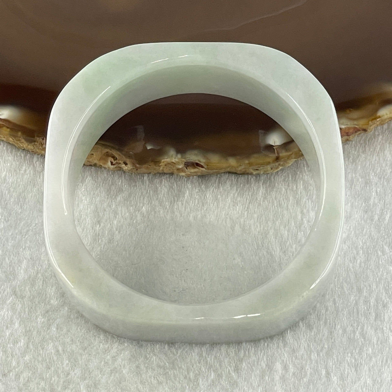 Type A Natural Green with Lavender Jadeite Squarish Rounded Bangle 69.02g Inner Diameter 49.9mm 19.6 by 8.0mm (Very Very Slight Internal Lines) - Huangs Jadeite and Jewelry Pte Ltd