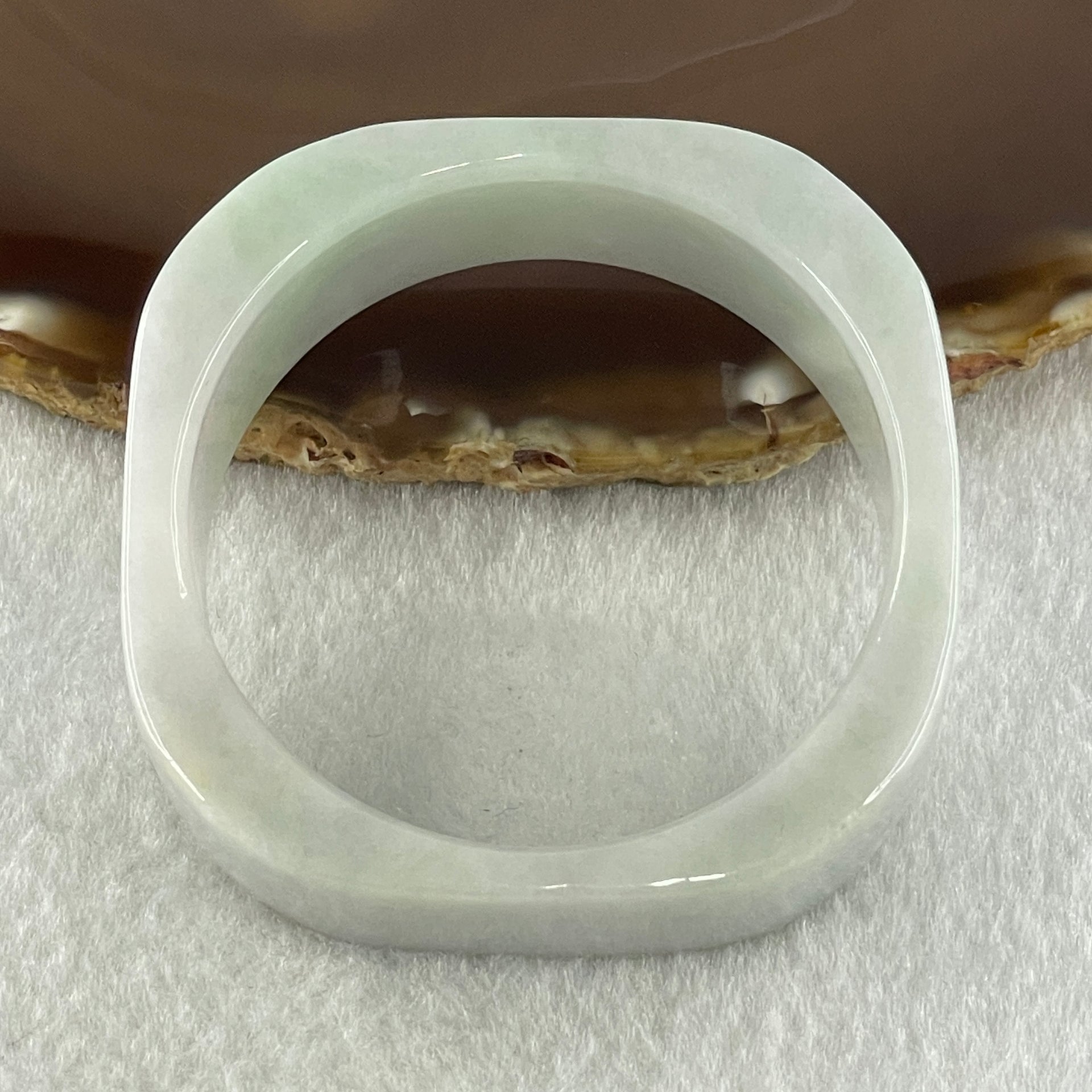 Type A Natural Green with Lavender Jadeite Squarish Rounded Bangle 69.02g Inner Diameter 49.9mm 19.6 by 8.0mm (Very Very Slight Internal Lines) - Huangs Jadeite and Jewelry Pte Ltd