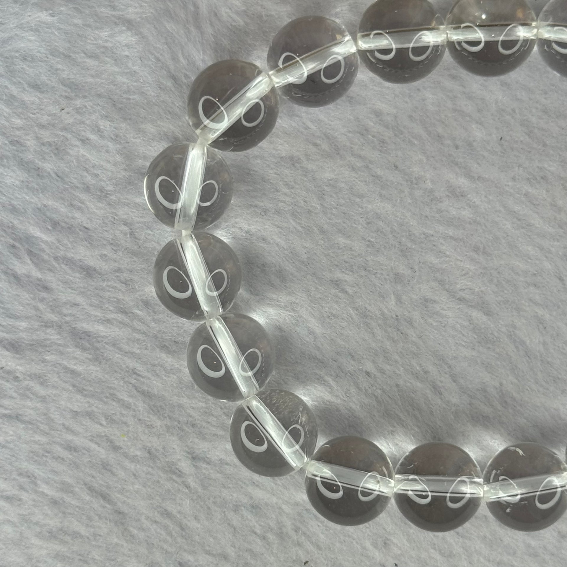 Natural Clear Quartz Bracelet 天然白水晶手链 30.76g 17cm 10.6mm 19 Beads - Huangs Jadeite and Jewelry Pte Ltd