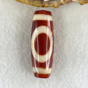 Natural Powerful Tibetan Old Oily Red White Agate One Eye Water Element Dzi Bead Heavenly Master (Tian Zhu) 一眼水元素天珠 10.49g 38.1 by 13.4mm - Huangs Jadeite and Jewelry Pte Ltd