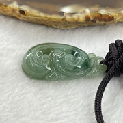Type A Blueish Green Jadeite Ruyi Pendent 9.01g 31.5 by 17.5 by 7.5mm - Huangs Jadeite and Jewelry Pte Ltd