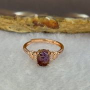 Good Grade Natural Auralite 23 in S925 Silver Rose Gold Color Ring (Adjustable Ring) 1.71g 8.0 by 6.0 by 2.5mm - Huangs Jadeite and Jewelry Pte Ltd