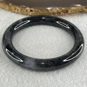 Type A Semi Translucent Wuji Black Grey Jadeite Bangle 50.42g Internal Diameter 55.8mm 9.6 by 10.6mm (No Visible Line) - Huangs Jadeite and Jewelry Pte Ltd