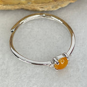 Type A Red Cabochon Jadeite in S925 Sliver Ring (Adjustable Size) 0.80g 4.3 by 1.5mm - Huangs Jadeite and Jewelry Pte Ltd