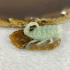 Type A Brown with Green Jadeite Scorpion on Leaf 13.93g 40.0 by 22.7 by 15.7mm - Huangs Jadeite and Jewelry Pte Ltd
