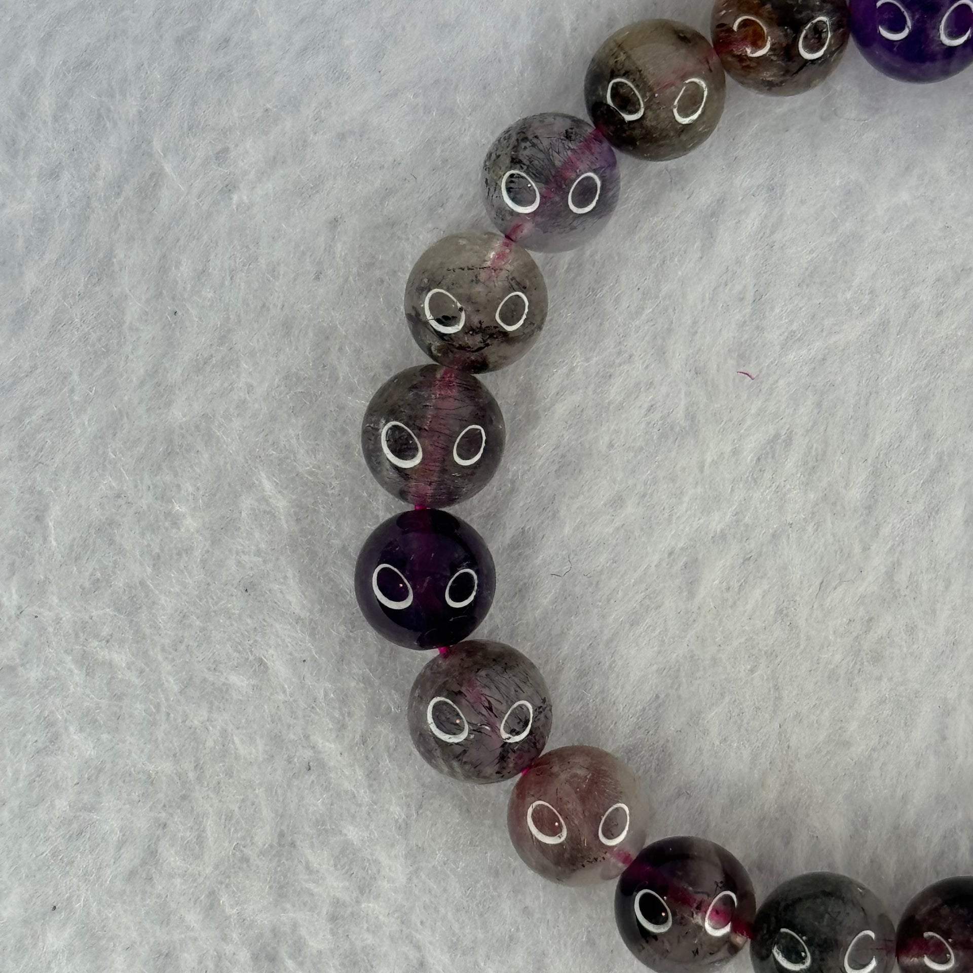 Natural Super 7 Beads Bracelet 19.66g 16cm 8.8mm 22 Beads - Huangs Jadeite and Jewelry Pte Ltd