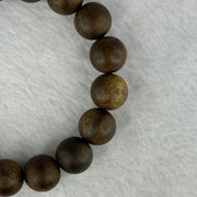 Natural China Hainan Agarwood Beads Bracelet 中国海南沉香木手链（Half Sinking) 10.67g 18cm 12.8mm 17 Beads - Huangs Jadeite and Jewelry Pte Ltd