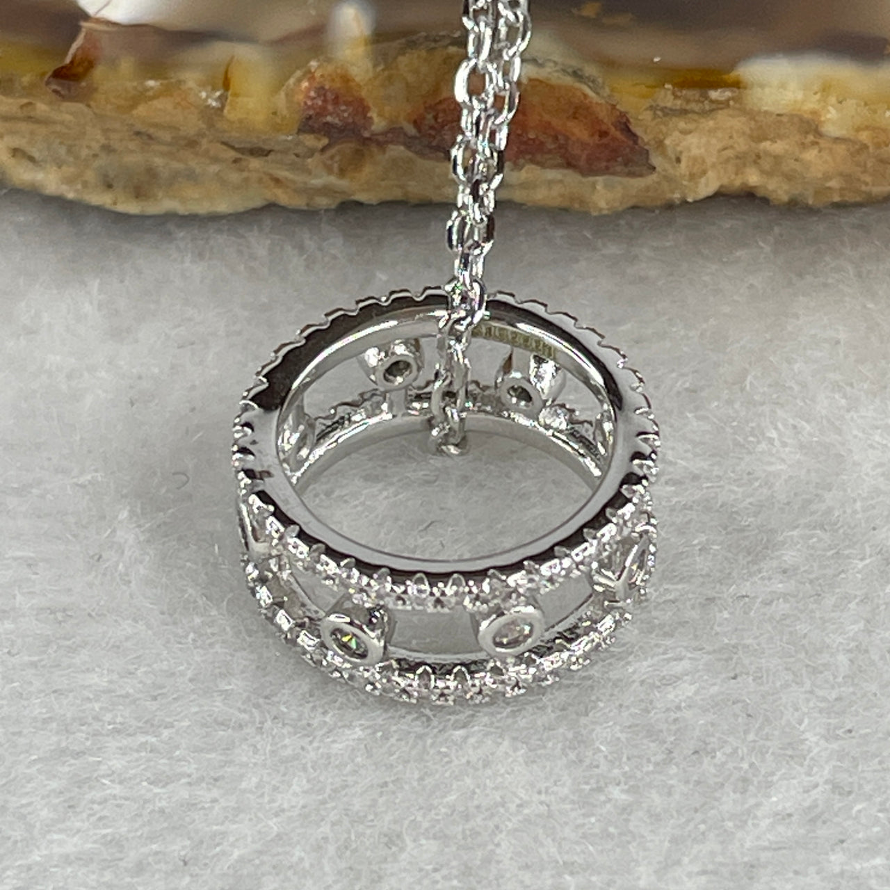 Moissanite Vertical Bar Necklace in S925 Sterling Silver - D Color Round Brilliant Cut - 3.79g Substantial Drop Pendant - Adjustable 39-44cm 15.0x6.4x2.0mm