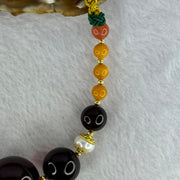 Natural Dark Blood Red Amber Beads Necklace 19.46g 20.7mm 1 Bead 14.6mm 2 Beads 10.2mm 10.2mm - Huangs Jadeite and Jewelry Pte Ltd