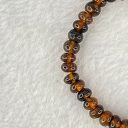 Natural Dark Brownish Yellow Medicine Amber Beads Bracelet 天然抚顺药珀手链 4.30g 15cm 6.5mm 42 Beads - Huangs Jadeite and Jewelry Pte Ltd
