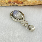 Good Grade Rare Natural Blue Dumortierite Rutilated Quartz in S925 Pendant 2.10g 11.6 by 6.0 by 3.5mm - Huangs Jadeite and Jewelry Pte Ltd