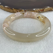 Natural Faint Yellow Flower Agate Bangle 58.92g Internal Diameter 58.8mm 11.8 by 12.3mm (Perfect) - Huangs Jadeite and Jewelry Pte Ltd