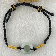 Type A Lavender Green Jadeite Ping An Kou Donut With String Bracelet 2.72g 15.1 by 6.5mm - Huangs Jadeite and Jewelry Pte Ltd