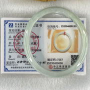 Type A Light Blueish Green Jadeite Oval Bangle 31.31g Internal Diameter 53.7mm 11.3 by 6.0mm (Internal Lines) - Huangs Jadeite and Jewelry Pte Ltd