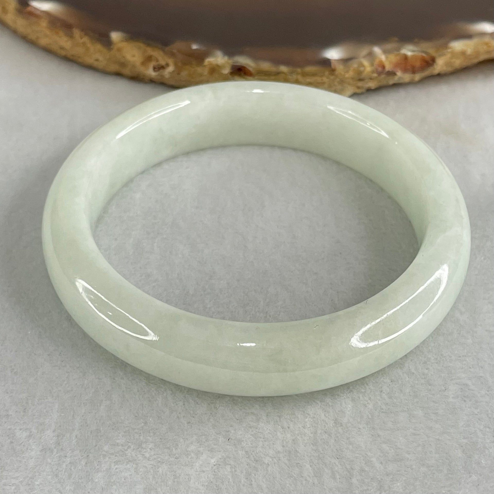 Type A Light Blueish Green Jadeite Bangle 54.57g Inner Diameter 55.1mm 12.4 by 8.4mm (Internal Line) - Huangs Jadeite and Jewelry Pte Ltd