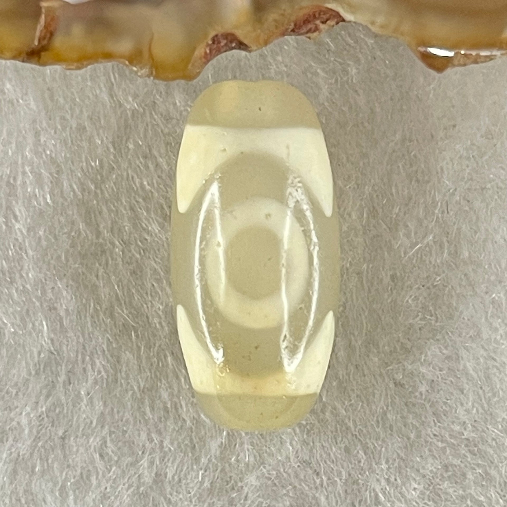 Natural Powerful Tibetan Old Oily Agate 3 Eyes Dzi Bead Heavenly Master (Tian Zhu) 三眼天诛 2.41g 19.3 by 9.4mm - Huangs Jadeite and Jewelry Pte Ltd