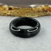 Type A Black Wuji Jadeite Ring 4.21g 7.4 by 3.6mm US8 HK17.75 - Huangs Jadeite and Jewelry Pte Ltd