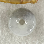 Type A Semi Icy Wuji Grey Jadeite Ping An Kou Donut Charm/Pendant 3.95g 16.7 by 6.8mm - Huangs Jadeite and Jewelry Pte Ltd
