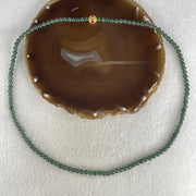 Certified Natural Type A Semi icy Blueish Green Jadeite Beads Necklace 29.75g 58cm 5.2mm 122 Beads - Huangs Jadeite and Jewelry Pte Ltd