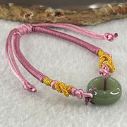 Type A Blueish Green Jadeite Ping An Kou String Bracelet 3.21g 14.9 by 6.7mm - Huangs Jadeite and Jewelry Pte Ltd