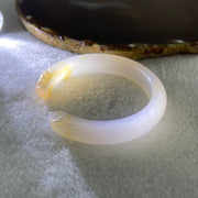 Natural White with Orange Piao Hua Agate Fox Bange Internal Dimeter 32.97g 11.6mm 54.5cm - Huangs Jadeite and Jewelry Pte Ltd