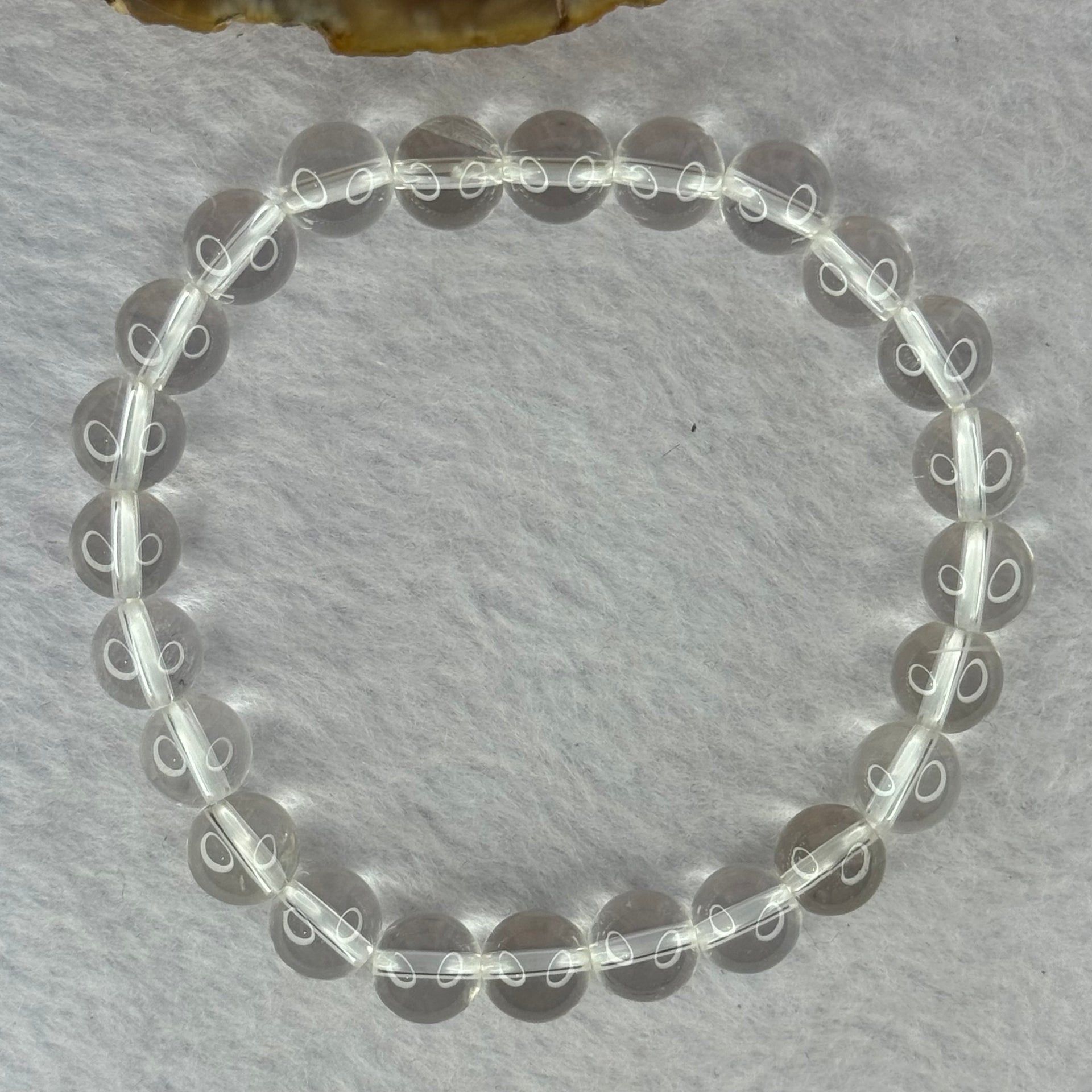 Natural Clear Quartz Bracelet 天然白水晶手链 18.64g 16.5cm 8.4mm 24 Beads - Huangs Jadeite and Jewelry Pte Ltd