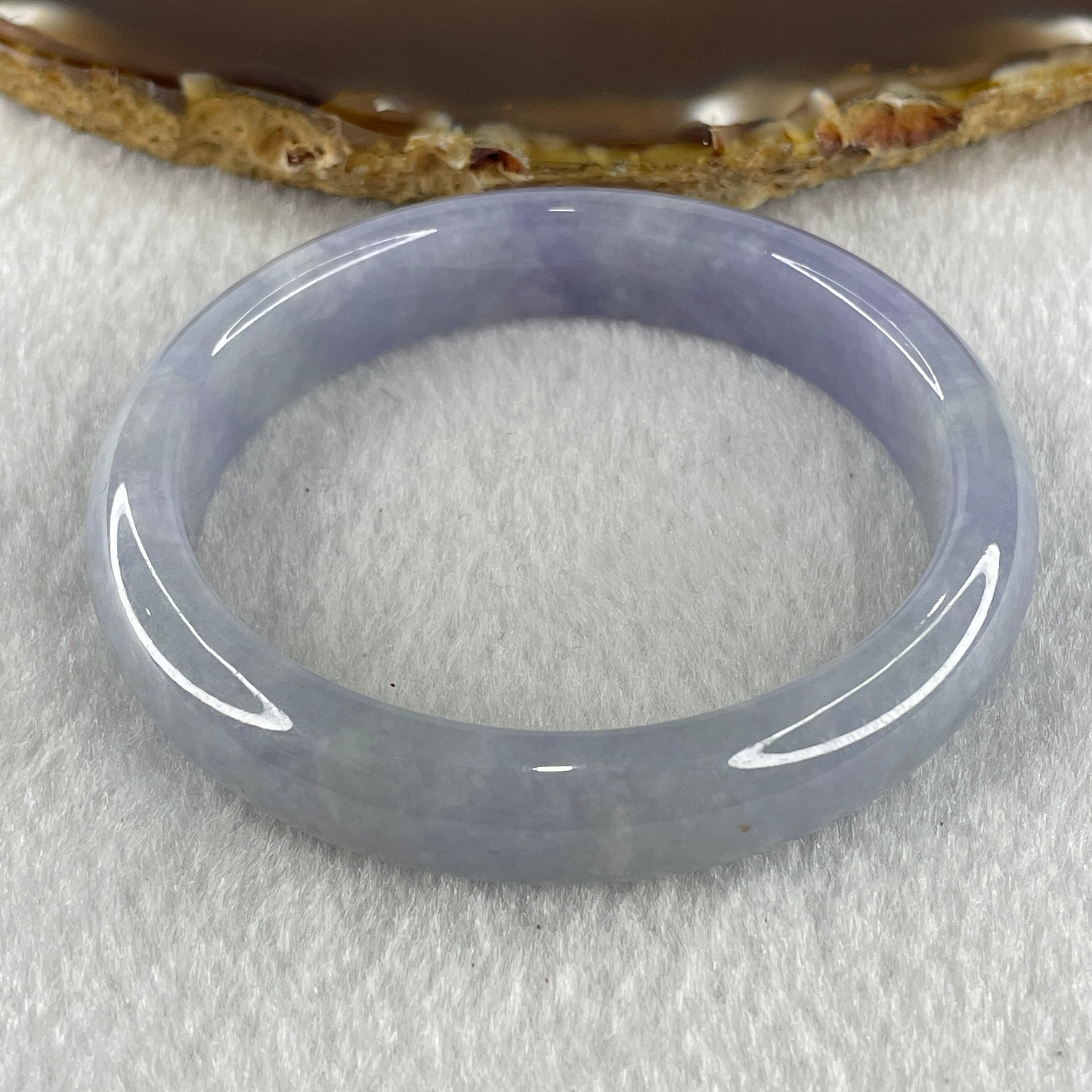 Rare Natural Type A Deep Intense Lavender Jadeite Oval Bangle 40.91g Inner Diameter 52.8mm 11.9 by 7.0mm (Very Very Slight Internal Line) - Huangs Jadeite and Jewelry Pte Ltd