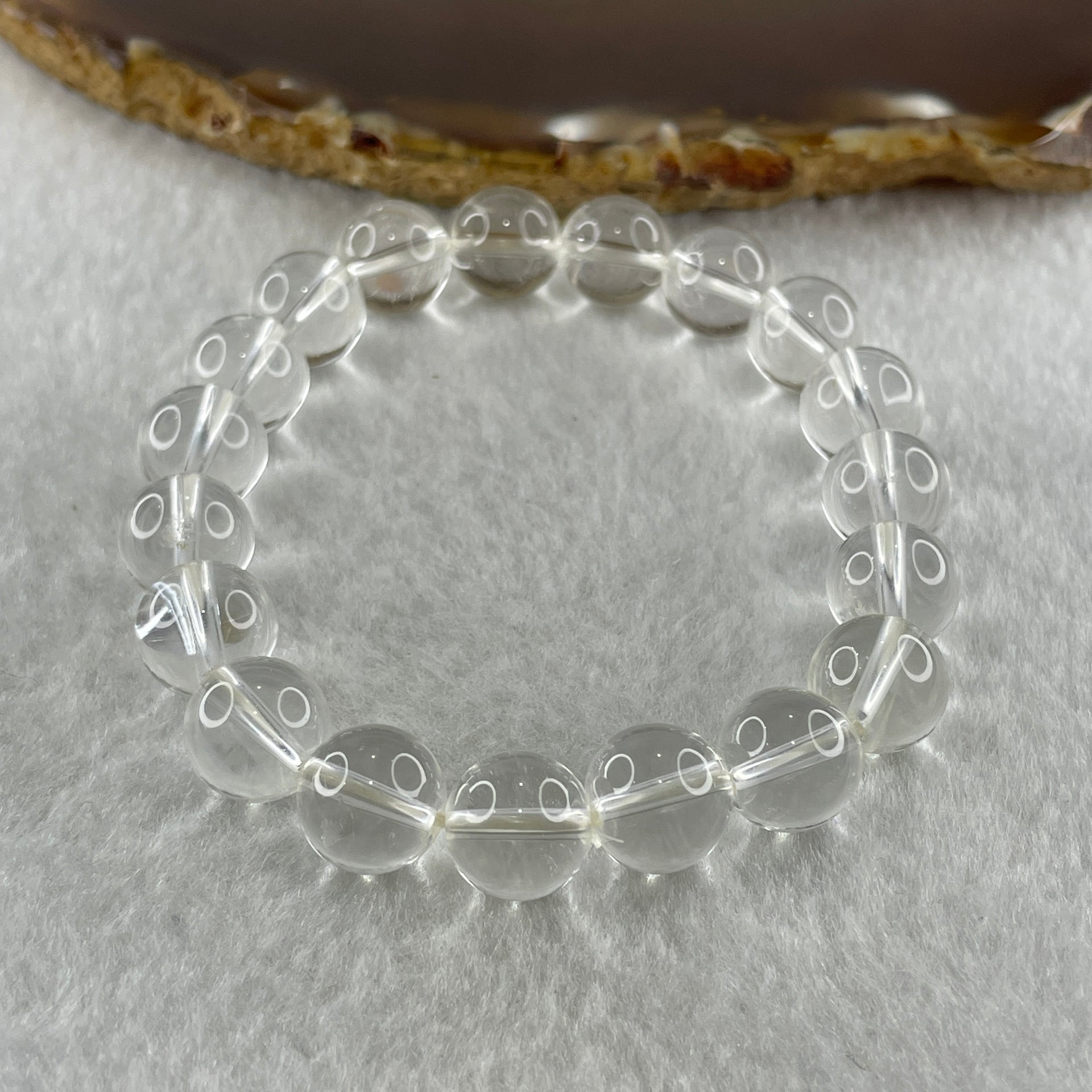 Natural Clear Quartz Beads Bracelet 26.36g 15cm 10.1mm 19 Beads - Huangs Jadeite and Jewelry Pte Ltd