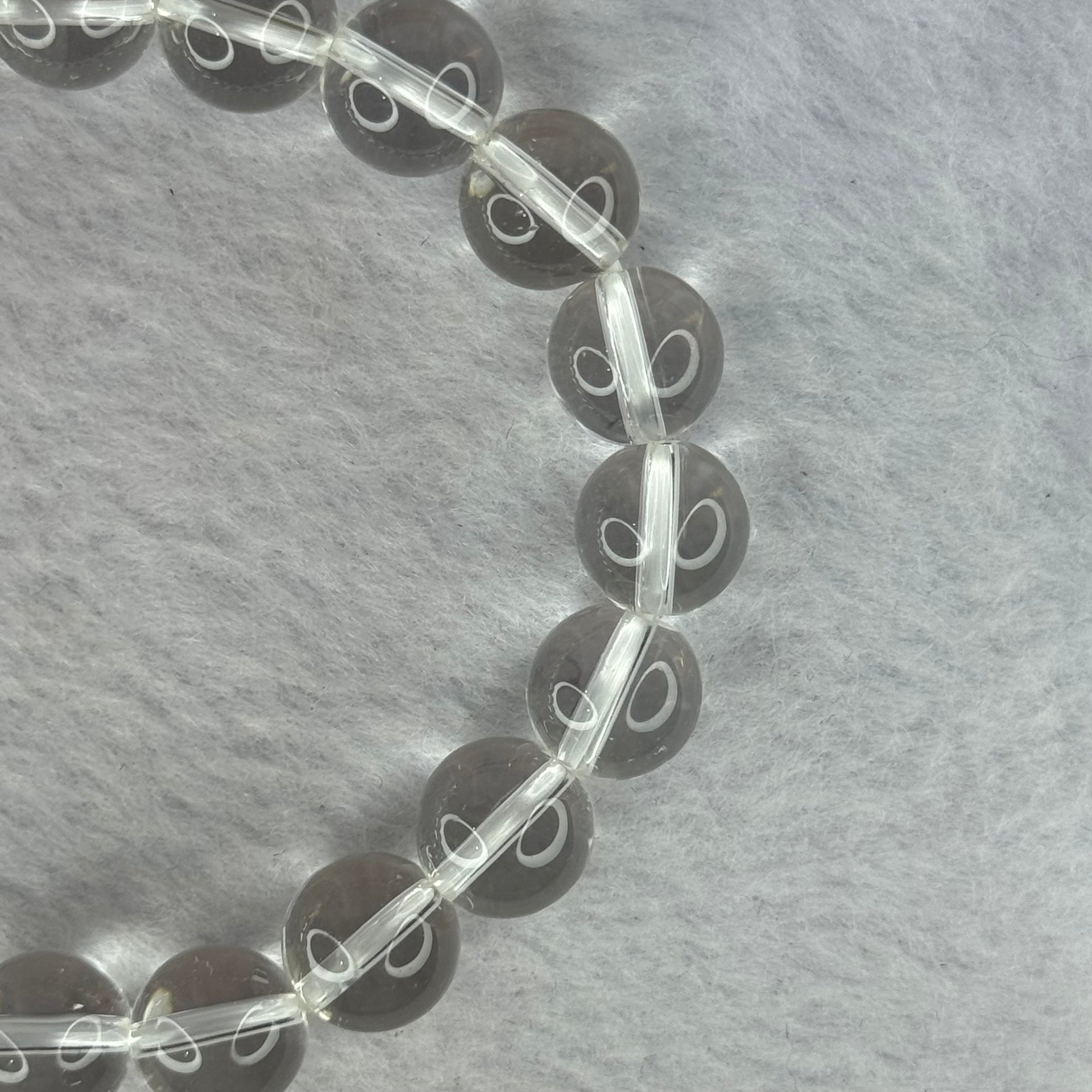 Natural Clear Quartz Bracelet 天然白水晶手链 30.91g 17cm 10.6mm 19 Beads - Huangs Jadeite and Jewelry Pte Ltd