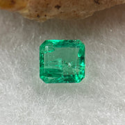 Natural Colombia Vivid Green Emerald (Beryl) Cut-Cornered Square Step cut 0.43ct 4.7 by 4.6 by 2.6mm - Huangs Jadeite and Jewelry Pte Ltd