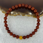Natural Red with Butterscotch Amber Beads Bracelet 3.77g 15.5cm 6.1mm 30 Beads - Huangs Jadeite and Jewelry Pte Ltd