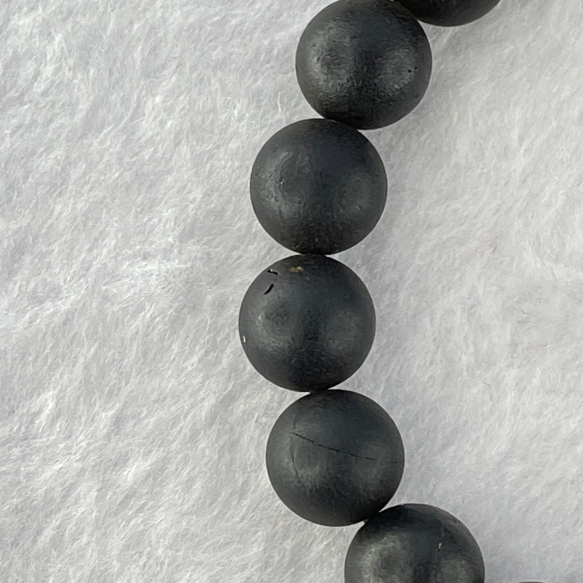 Natural Dark Matt Black Red Amber Beads Bracelet 10.86g 16cm 10.1mm 19 Beads - Huangs Jadeite and Jewelry Pte Ltd