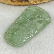 Type A Semi Icy Light Green Jadeite Shan Shui Gui Ren Benefactor and Flower Pendant 34.95g 58.8 by 33.9 by 8.8mm - Huangs Jadeite and Jewelry Pte Ltd
