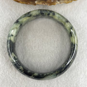 Natural Type A Wuji Black with Yellowish Green Jadeite Bangle | (56.38g | 55.1mm ID | 16.0 x 7.8mm | Close to Perfect | Yin-Yang Harmony & Sovereign Wealth Anchor, Feng Shui Protection & Statement Bangle) - Huangs Jadeite and Jewelry Pte Ltd