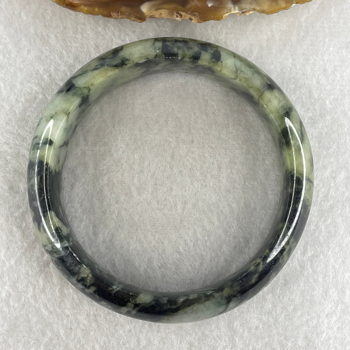 Natural Type A Wuji Black with Yellowish Green Jadeite Bangle | (56.38g | 55.1mm ID | 16.0 x 7.8mm | Close to Perfect | Yin-Yang Harmony & Sovereign Wealth Anchor, Feng Shui Protection & Statement Bangle) - Huangs Jadeite and Jewelry Pte Ltd