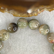 Natural Green Serpentine with White and Brown Beads Bracelet 37.90g 16.5cm 11.5mm 18Beads - Huangs Jadeite and Jewelry Pte Ltd