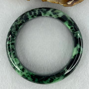 Type A Opaque to Slightly Translucent Dark Green with Apple and Emerald Green Jadeite Bangle Internal Diameter 56.0mm 75.24g 14.9 by 9.6mm (Slight Internal Lines) - Huangs Jadeite and Jewelry Pte Ltd